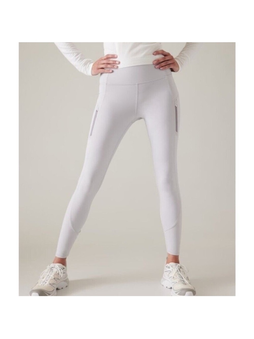 ATHLETA High Rise Rainier Tight Leggings Large Stratus Gray
